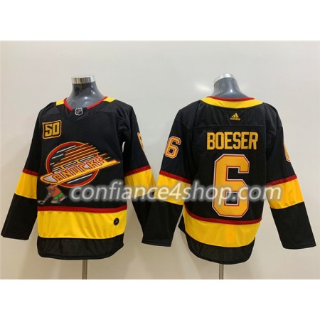 Adidas Maillot de Hockey Vancouver Canucks Brock Boeser 6 Flying Skate 50th Anniversary Adidas 2019-20 Noir Authentic - Homme